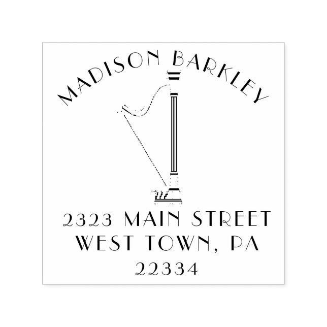 Harp Musician Music Teacher Self-inking Stamp (Design)