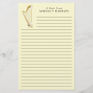 Harp Musician Music Teacher Stationery