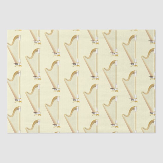Harp Musician Music Teacher Tissue Paper (Front)