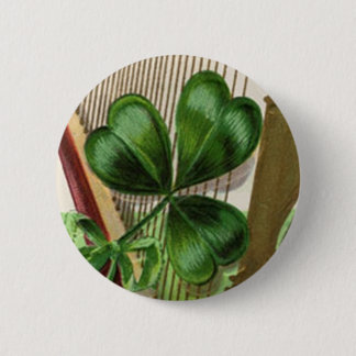 Harp of Erin Vintage St. Patrick's Day 6 Cm Round Badge