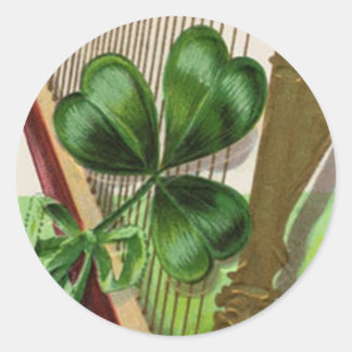 Harp of Erin Vintage St. Patrick's Day Classic Round Sticker