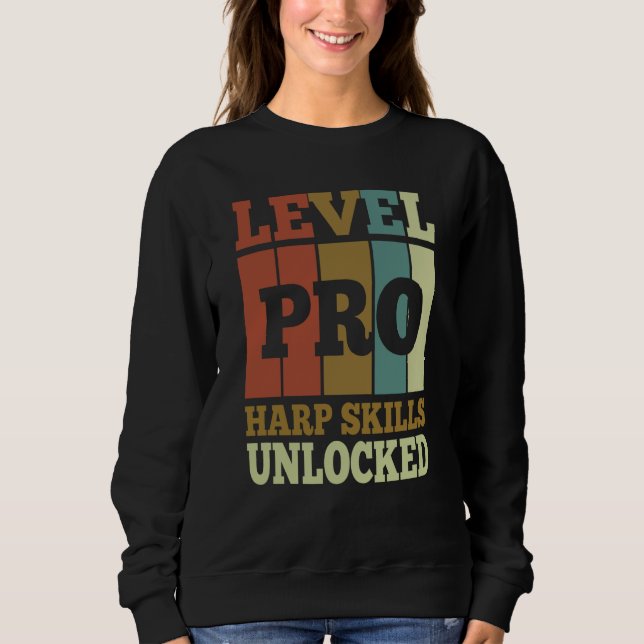 Harp Player Pro Unlocked Vintage Style Unique Sweatshirt (Front)
