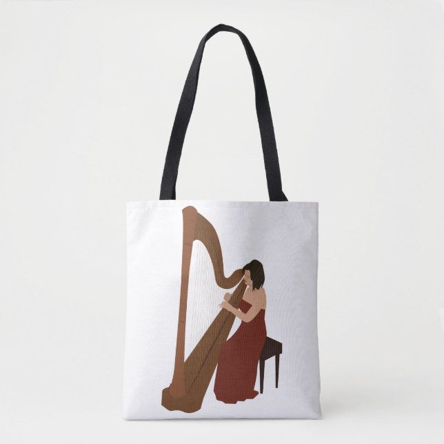 Harp Player Tote Bag (Front)