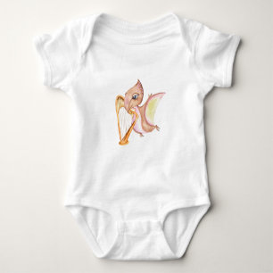 Harp Playing Dinosaur Baby Bodysuit