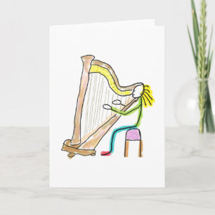Harp Playing Stickman Card