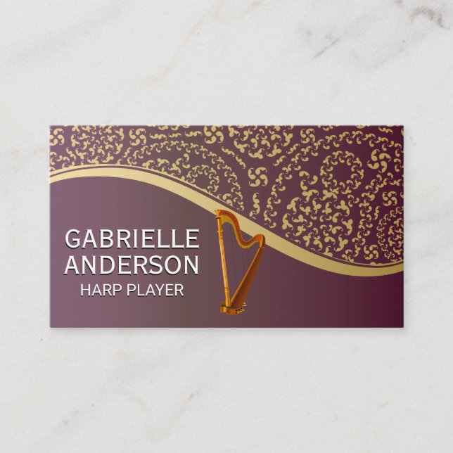 Harp Strings Instrument Business Card (Front)