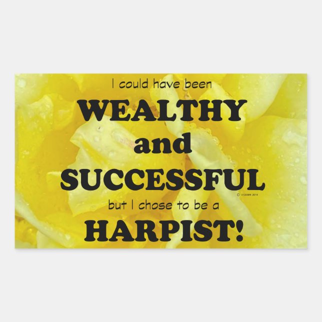 Harp Wealthy & Successful Rectangular Sticker (Front)