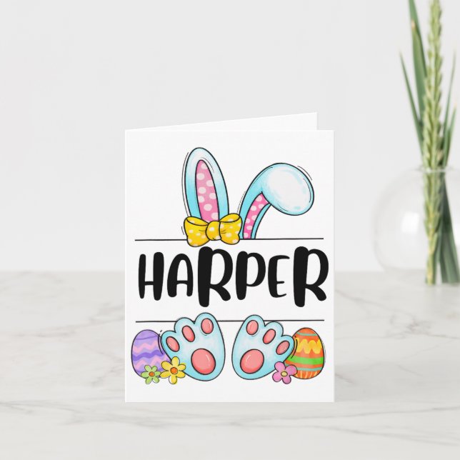 Harper Easter Bunny  Card (Front)