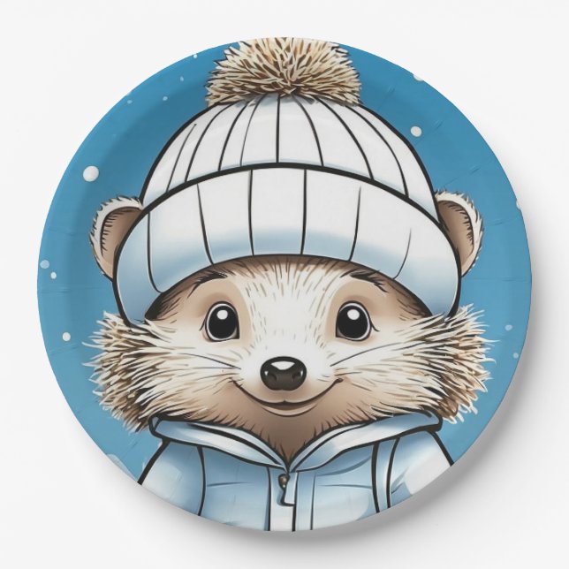 Harper Hedgehog (face) Paper Plate (Front)