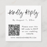HARPER Modern Minimalist QR Code RSVP Square Card