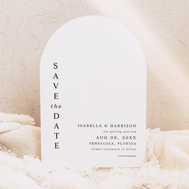 HARPER Modern Simple Photo Arched Save the Date Invitation (Creator Uploaded)