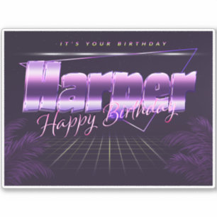 Harper Name Vorname lila retro Sticker Geburtstag