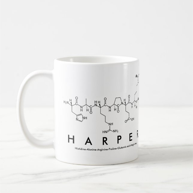 Harper peptide name mug (Left)