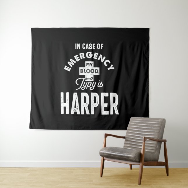 Harper Personalised Name Birthday Gift Tapestry (In Situ (Horizontal))