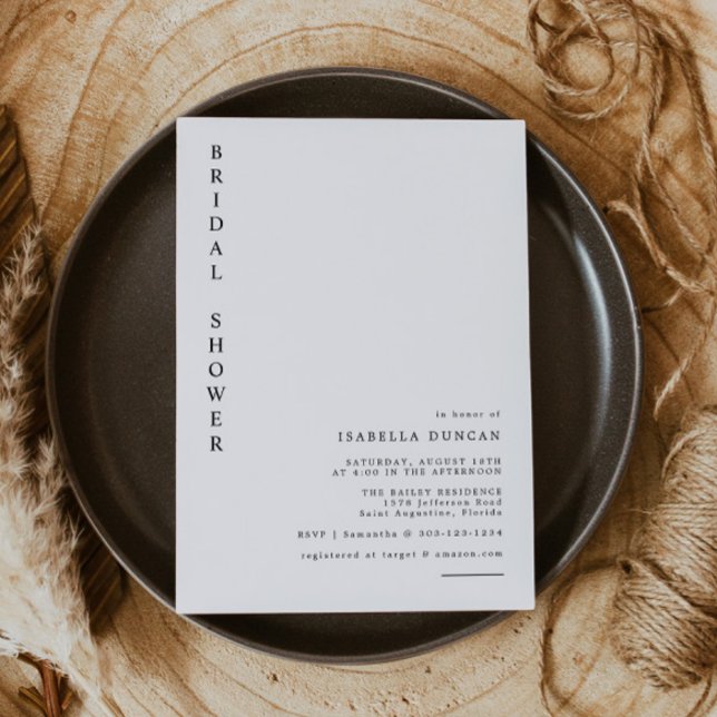 HARPER Simple Modern Minimalist Bridal Shower Invitation (Creator Uploaded)