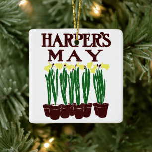 Harper's 1899 Edward Penfield Daffodils Ceramic Ornament