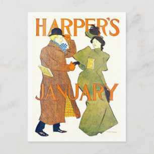 Harper's Cover for January 1895 Postcard