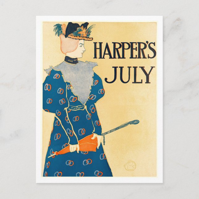 Harper's Cover for July 1896 Postcard (Front)