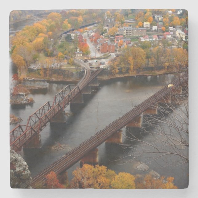 Harpers Ferry in the Fall Stone Coaster (Front)