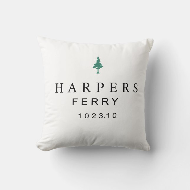 Harpers Ferry Throw Pillow (Front)
