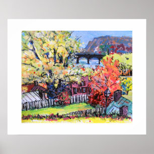 Harper's Ferry West Virginia / Artist Larry Lerew Poster