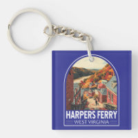Harpers Ferry West Virginia Travel Art Vintage