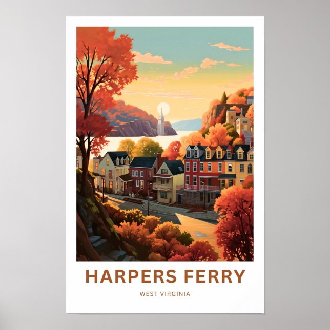 Harpers Ferry West Virginia Travel Print (Front)