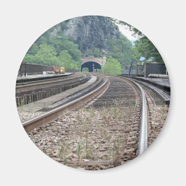 Harpers Ferry WV Railroad Tracks Magnet (Front)