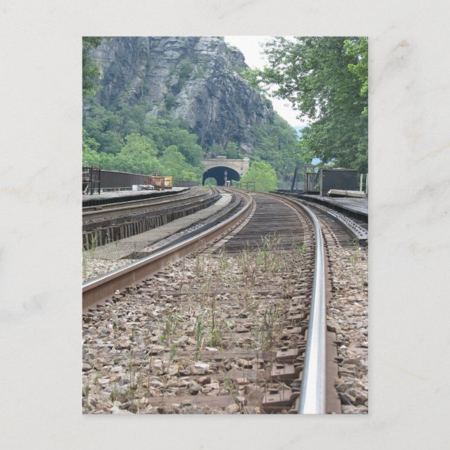 Harpers Ferry WV Railroad Tracks Postcard (Front)