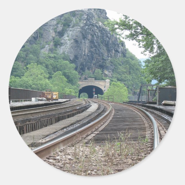 Harpers Ferry WV Railroad Tracks Stickers (Front)