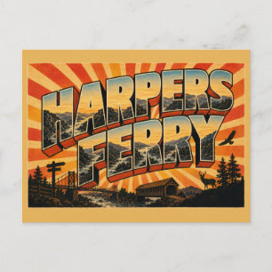 Harpers Ferry WV River Confluence Mountains Art Postcard