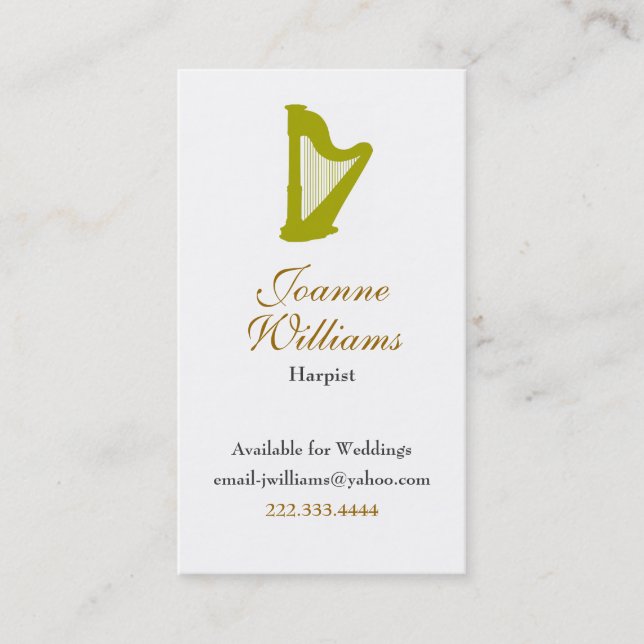 Harpist Business Card (Front)