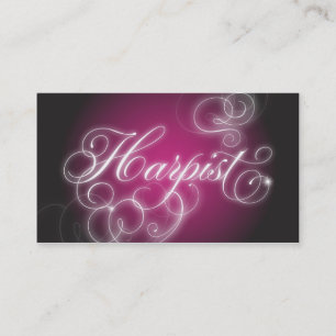 Harpist Business Card Elegant Flourish Glow