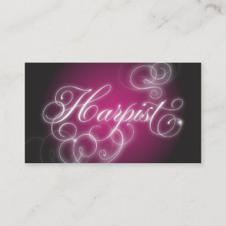 Harpist Business Card Elegant Flourish Glow
