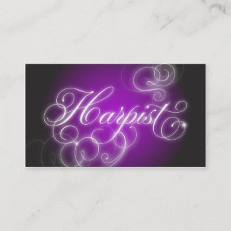 Harpist Business Card Elegant Flourish Glow