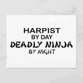 Harpist Deadly Ninja by Night Postcard