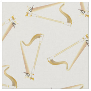 Harps Music Musician Room Decor White Fabric