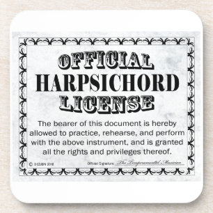 Harpsichord License Coaster