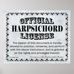 Harpsichord License Poster