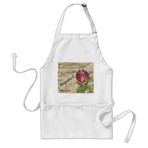 Harpsichord Tulip Vintage Sheet Music Customized Standard Apron