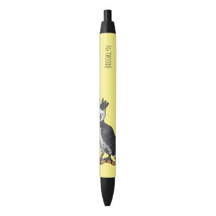 Harpy eagle cartoon illustration black ink pen
