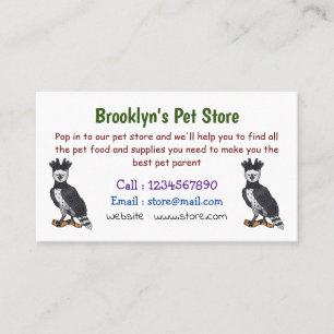 Harpy eagle cartoon illustration  business card