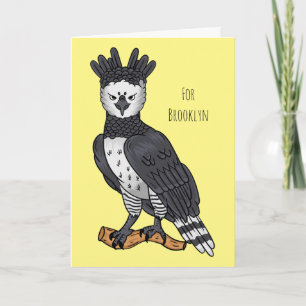 Harpy eagle cartoon illustration card