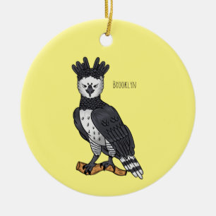 Harpy eagle cartoon illustration ceramic tree decoration