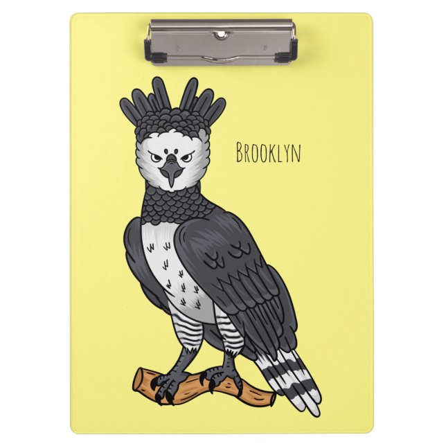 Harpy eagle cartoon illustration clipboard (Front)