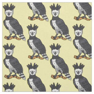 Harpy eagle cartoon illustration  fabric