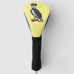 Harpy eagle cartoon illustration golf head cover