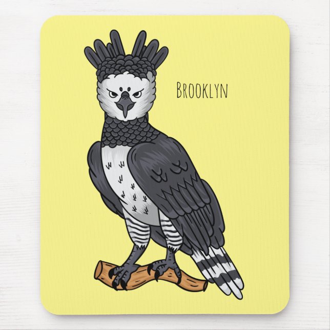 Harpy eagle cartoon illustration  mouse pad (Front)