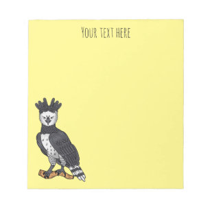 Harpy eagle cartoon illustration notepad