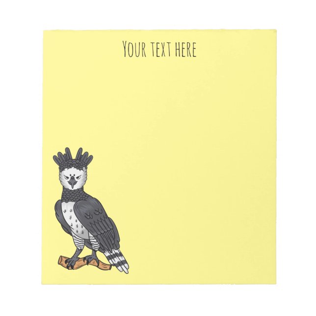 Harpy eagle cartoon illustration notepad (Front)